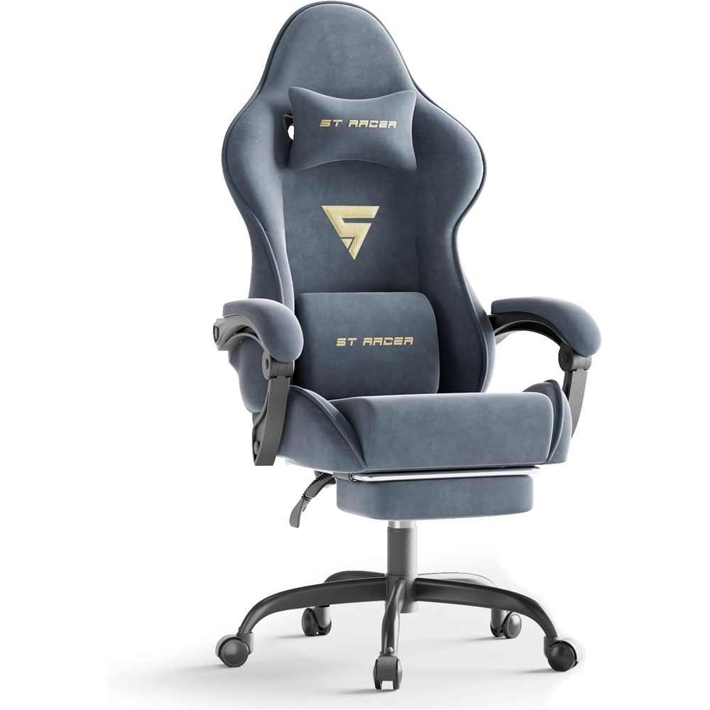Home Office Chair - كرسي ألعاب مريح مع مسند للقدمين