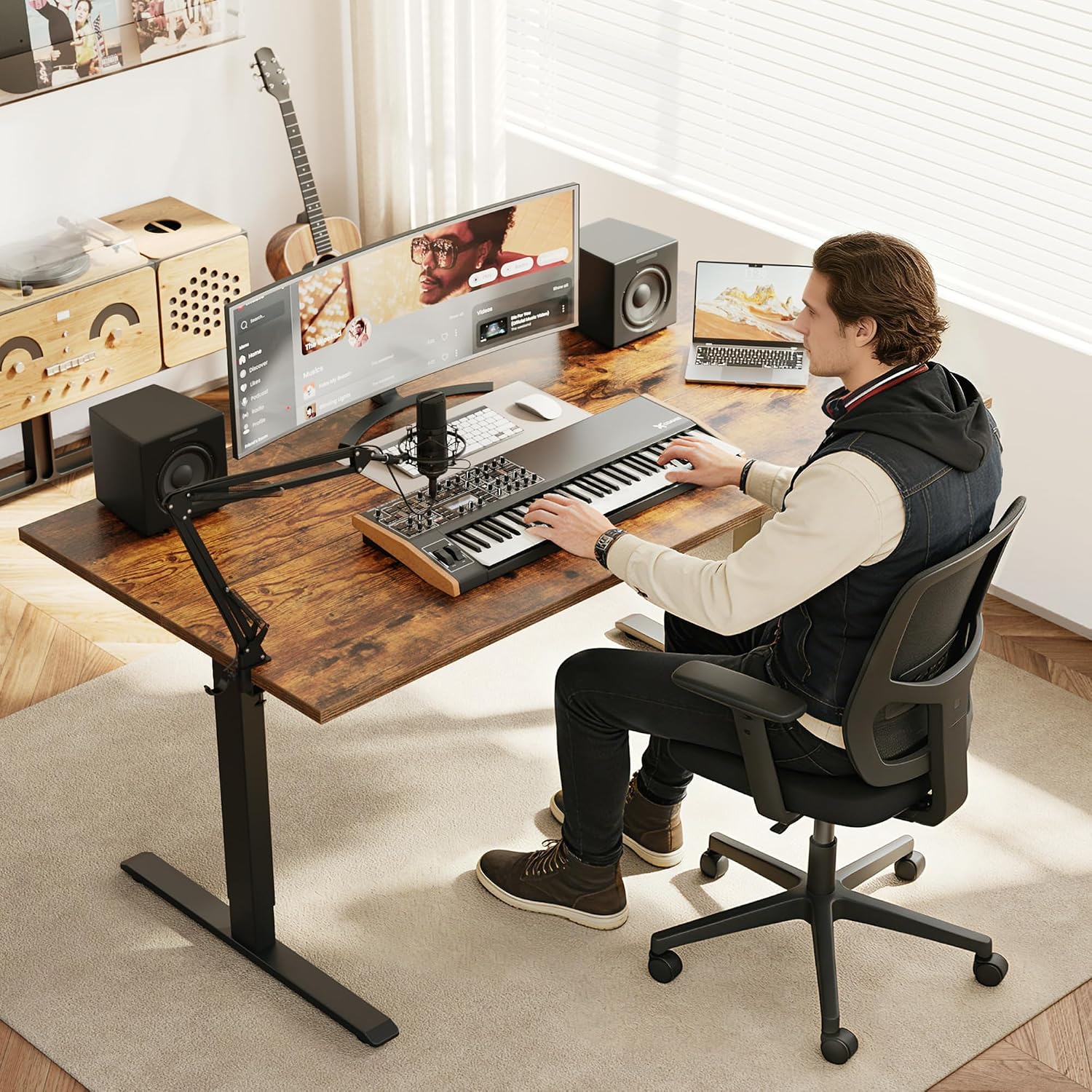 مكتب كهربائي قابل للتعديل، مقا - مراجعة Home Office Work Table وسعره