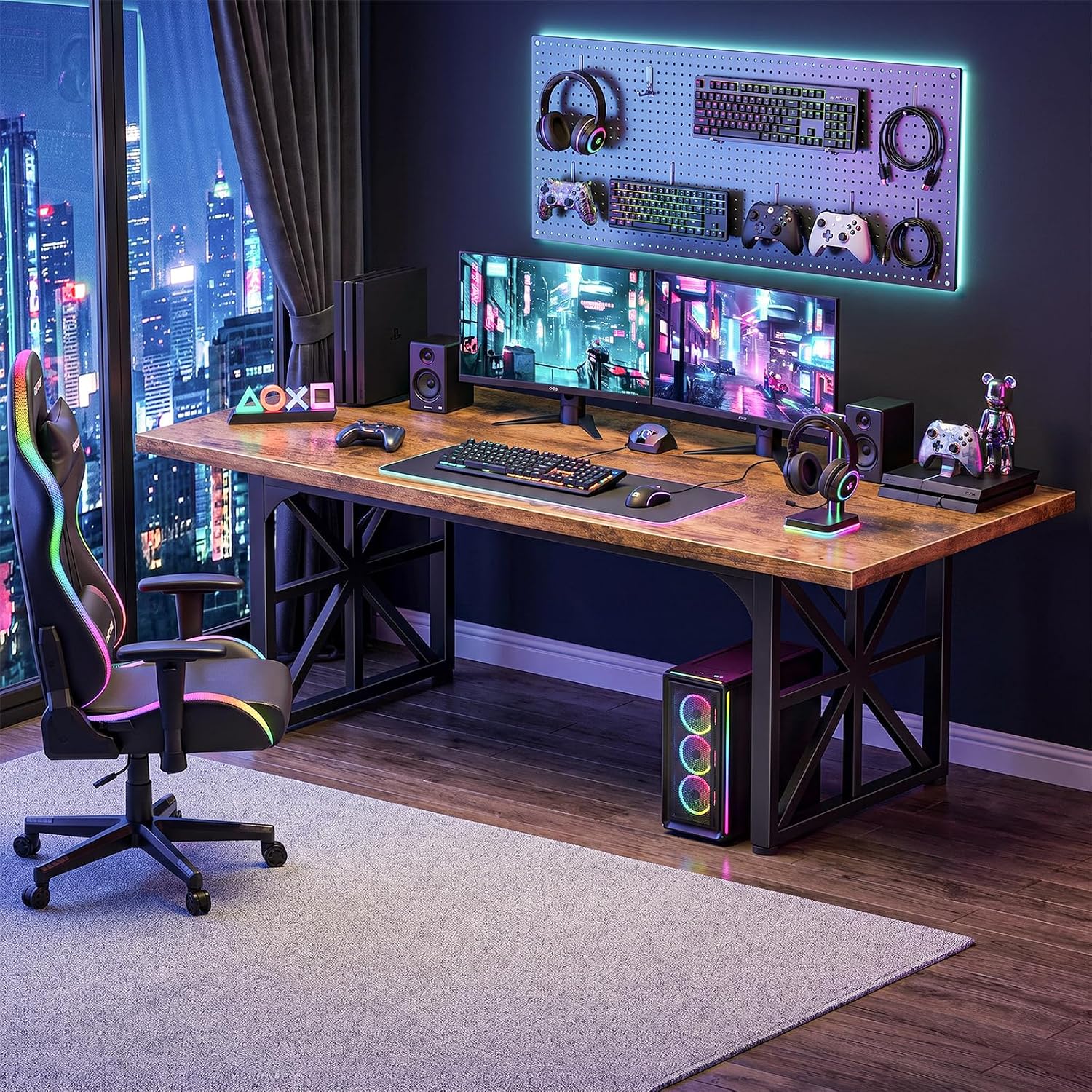 مكتب تنفيذي كبير بطول 71 بوصة، - مراجعة Home Office Work Table وسعره