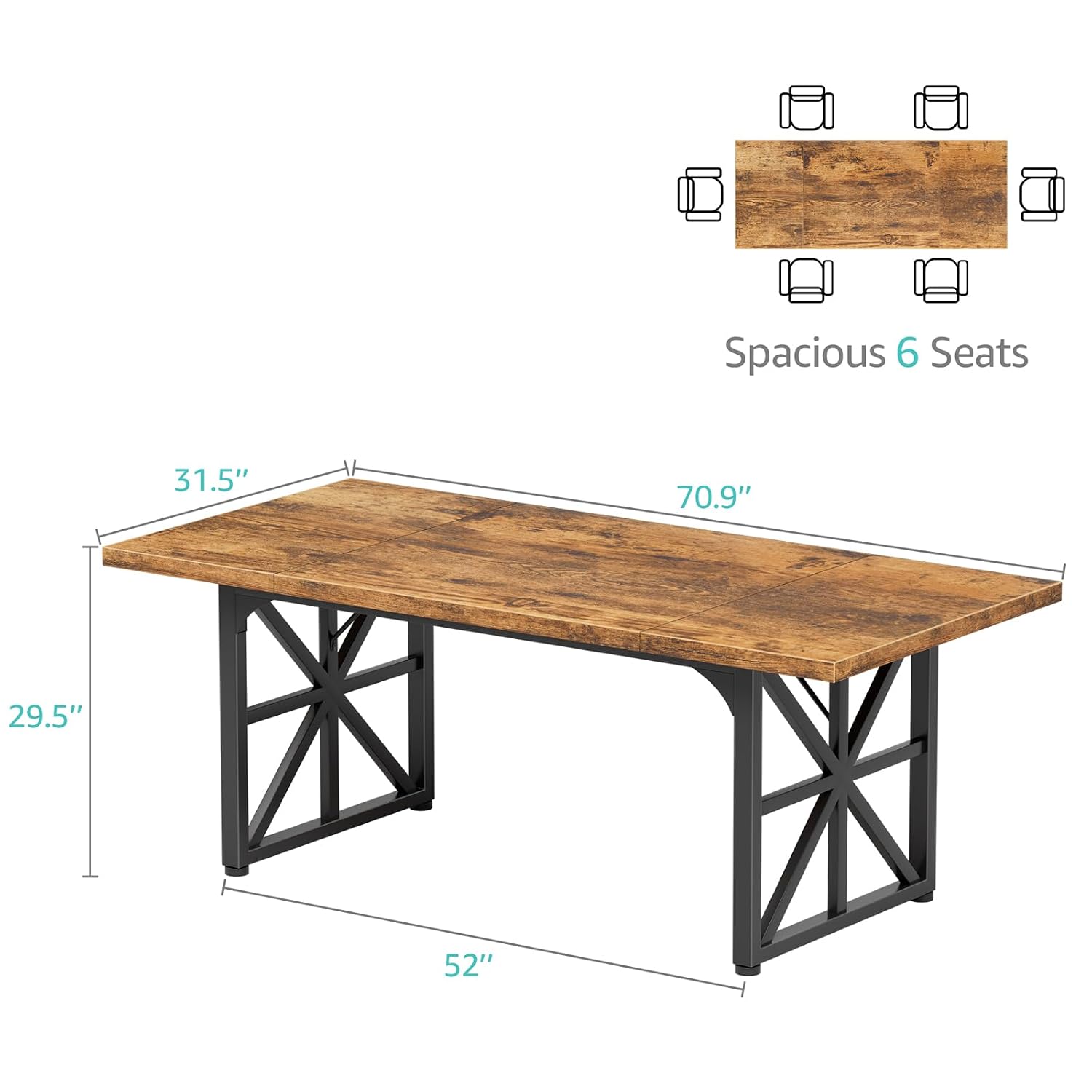 مكتب تنفيذي كبير بطول 71 بوصة، - مراجعة Home Office Work Table وسعره