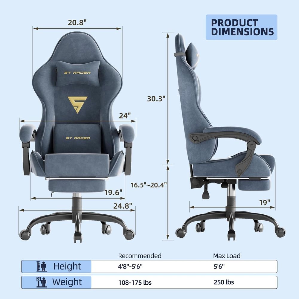 كرسي ألعاب مريح مع مسند للقدمي - مراجعة Home Office Chair وسعره