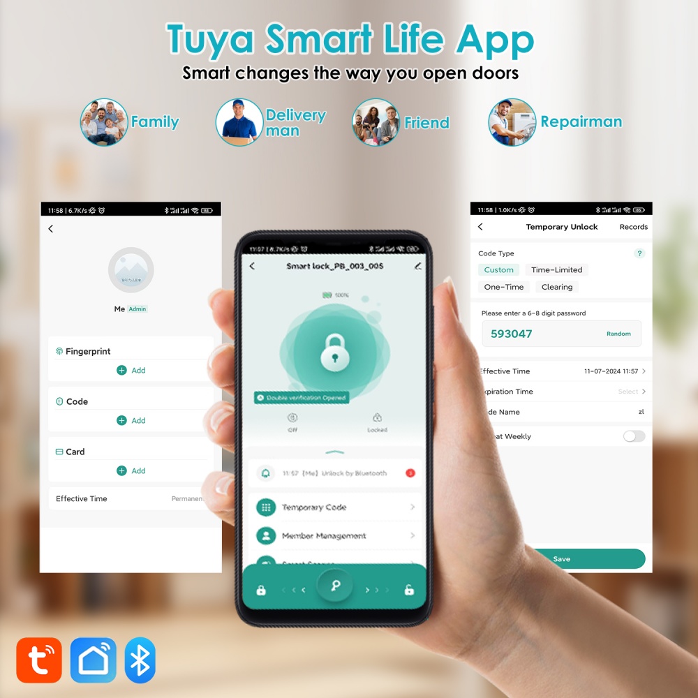 قفل ذكي YFK Tuya 5 في 1 للباب  - مراجعة Home Office Immigration وسعره